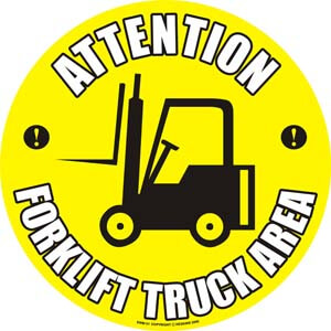 EWM01 Attention Forklift Truck Area Floor Sign