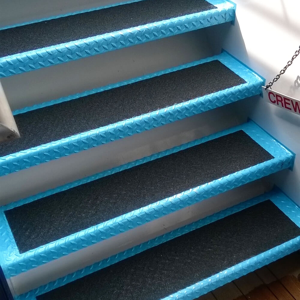 marine tape on cruise ship stairs