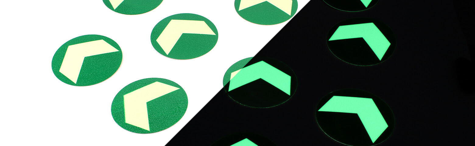 Glow in the Dark Floor Arrows Lighting the Way to Safety