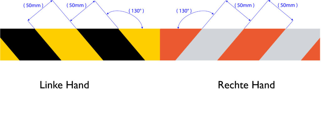 H6601 Hazard Reflective Tape Left Hand + Right Hand Dimensions DE
